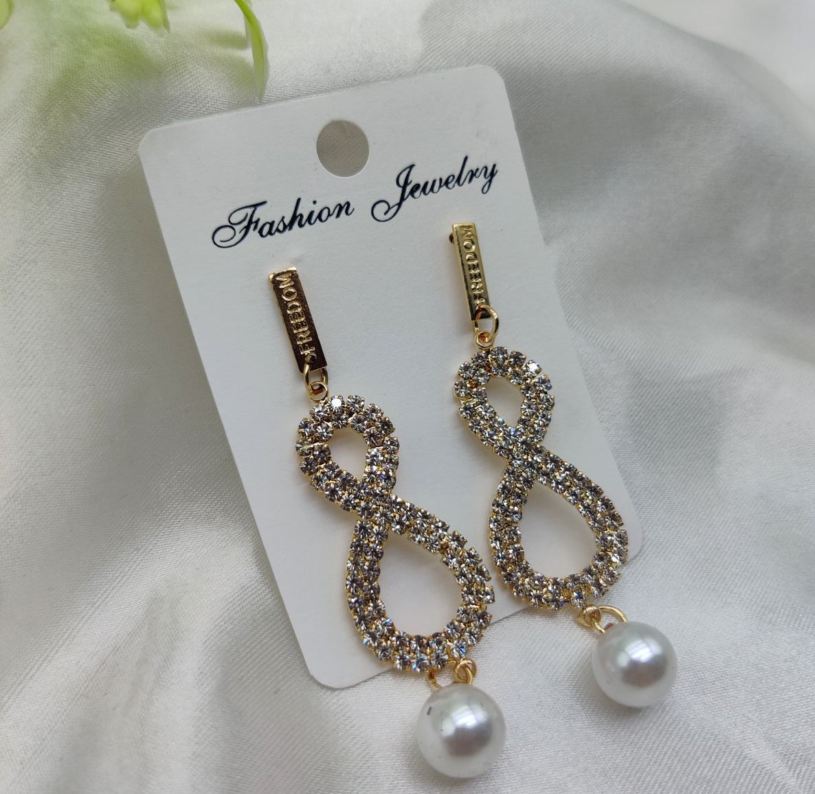 Eternal Grace Infinity Pearl Drop Earrings