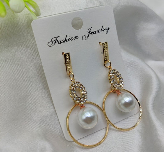 Opulent Pearl & Crystal Hoop Earrings