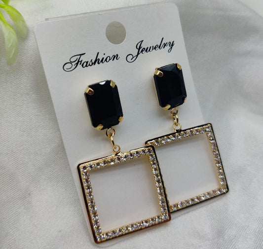 Midnight Luxe Square Dangle Earrings