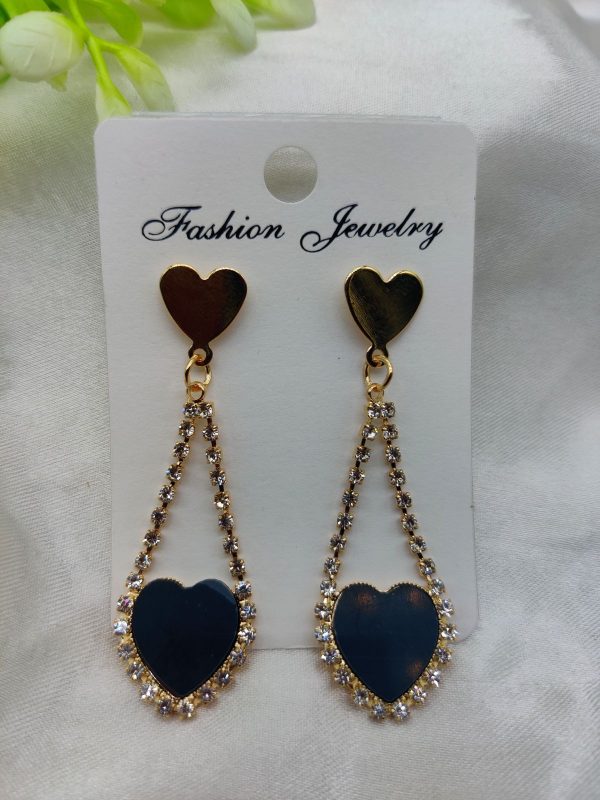 Glimmering Heart Pendant Earrings