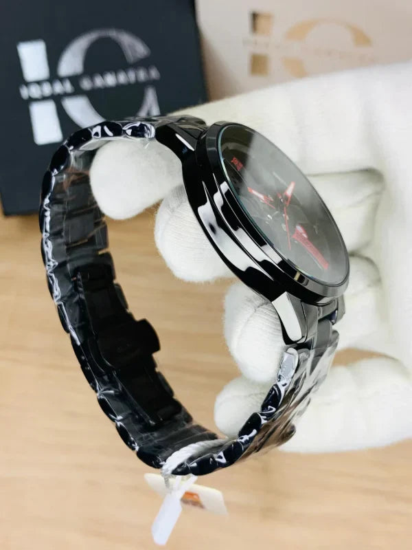 Velocity Black Car Sport Rim Wristwatch