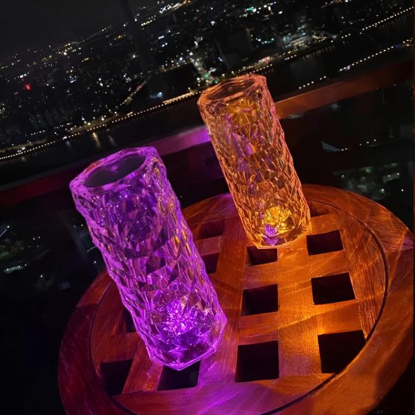 16 Colors Diamond Rose Crystal Lamp Bedside Acrylic Table Lamp | Led Touch Lamp